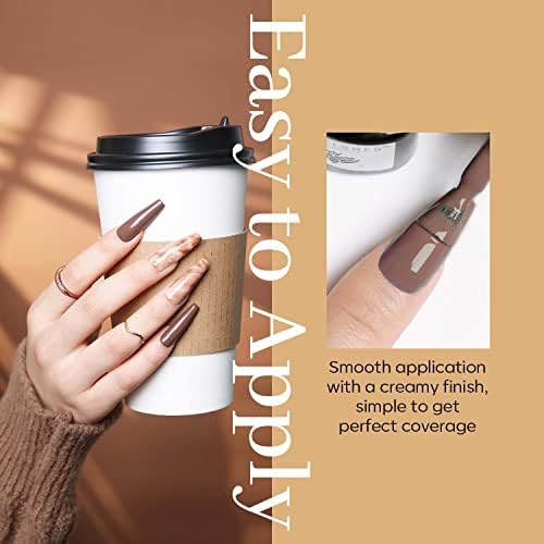 modelones Gel Nail Polish Set - 6 Colors Neutral Nude Brown Gel Polish Caramel Maroon All Skin Tones Nail Gel Polish Kit Soak Off LED Nail Art Manicure DIY Salon Home Gift