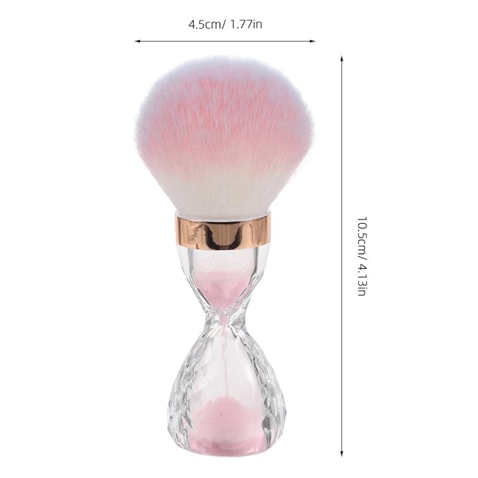FRCOLOR 2Pcs Nail Dust Brush Acrylic Nail Art Dust Powder Brush Makeup Blush Brush Clean Up Tools Nail Art Brush Pink