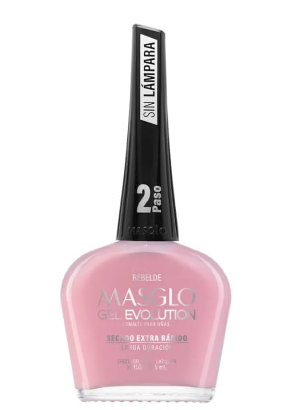 MASGLO GEL EVOLUTION Nail Polish Gel Effect, No UV/Led Lamp Required, Duration up to 12 day, 3 PCs Colors - Effecto Gel sin lampara UV/Led, duracion hasta 12 dias (TIZA, HUMANA, REBELDE)