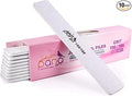 10PCS Jumbo Size PANA Professional Double Sided Nail Files - Zebra, 100/180 Grit - Emery Board Nail Buffering File Manicure Pedicure Nail Polisher Washable