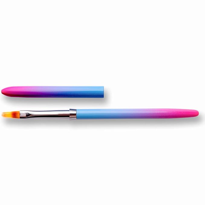 SILPECWEE 1Pc Acrylic Nail Ombre Brush Kolinsky Gradient Design Handle UV Gel Polish Nail Art Painting Lace Pen Manicure Salon Tools