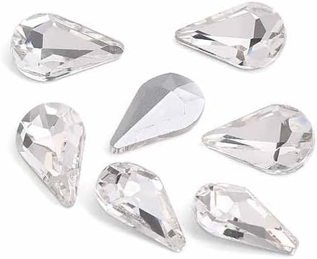 200Pcs Water Drop Nail Rhinestones Fancy Rhinestones Water Drop Nail Crystal Jewelry Making Rhinestones Suitable for DIY Crafts and Nail Art（White）