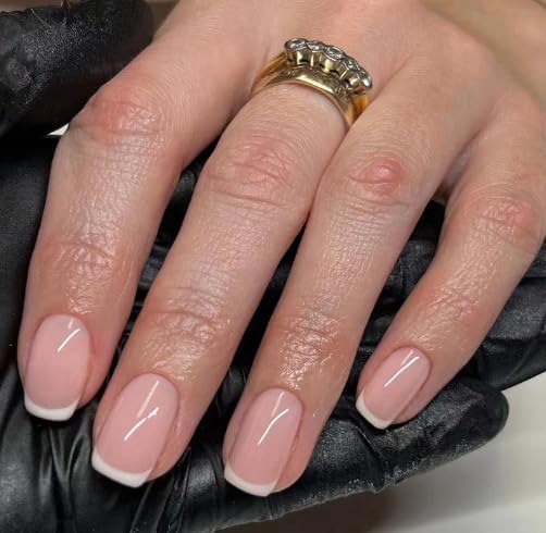 Curvlife Short Square Press on Nails Soft Gel Fake Nails with Design Full Cover False Nails for Women Reusable Nail Kit