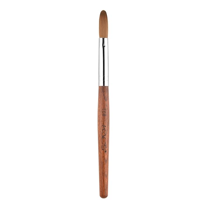 Nail Brush Kolinsky Sable Acrylic Nail Art Brush Professional Red Wooden Nail Brush (16#)