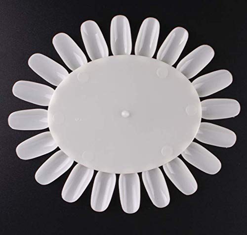 10 PCS Acrylic Wheel False Nail Art Tips Practice Display Nail Art Tool (Ivory-White)