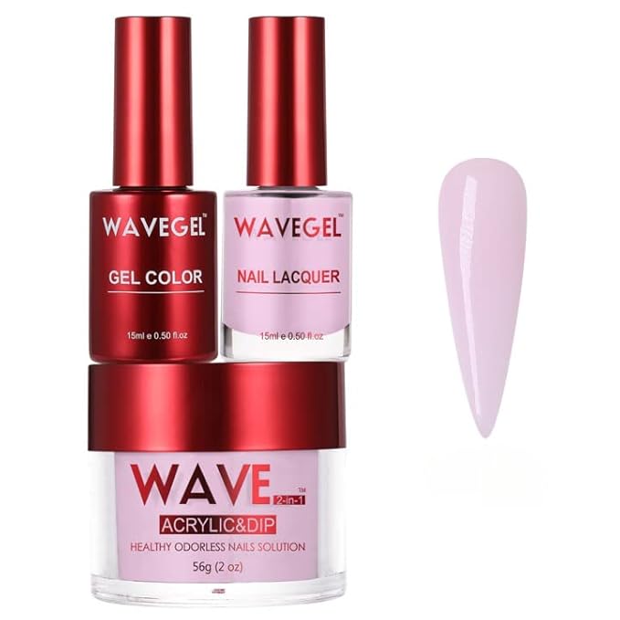 WAVEGEL Soak-Off Gel, Nail Lacquer & Acrylic/Dip Powder Matching Set - Queen Collection - #008 Passion