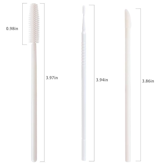 300 Pack Disposable Spoolies Brushes Sets Mascara Wand Lip Brushes Cotton Swab for Eyebrow Eyelash Extension Tattoo Lipstick Applicator