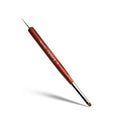 French Nail Brush -2 Way French Gel Acrylic Nail Art Brush with Dotting Manicure Tool for Manicure Cuticle Clean Up Nail Art Design- Professional Nail Salon Quality Brush, Nail Dotting Pen (Red, 6#)