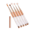 5Pcs Nail Art Brush Set with Rose Gold Rhinestone Handles - Professional Gel Polish, Liner & Drawing Brushes for Salon, DIY Manicure, Acrylic & UV Gel Nail Design liner brushes for nails(5 sticks)