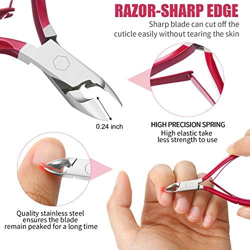 Mudder Nail Clipper False Nails Tip Cutter Set Cuticle Trimmer Nipper with Acrylic Clipper Cuticle Pusher Scraper Stainless Steel Cuticle Remover Manicure Pedicure Tools Kit for Salon Home Art Design
