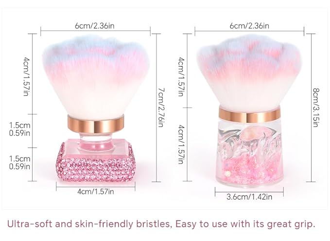 Nail Dust Brush Nail Art Dust Cleaner for Acrylic Nails Dust Brush for Nails Nail Art Manicure Dust Cleaner Brush for Nail clipping Cleaning Makeup Brush Tools (8)