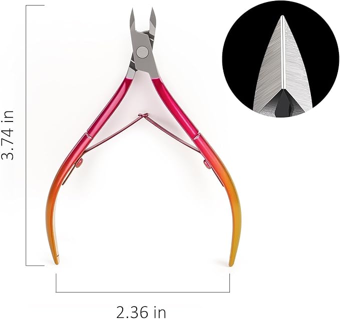 Cuticle Nipper, Polished Coated Durable Trimmer, Nail Clipper with Fine Edge, Comfort Grip Cuticle Cutter and Remover Tool Kit for Nail Care (Rose-1 PACK)