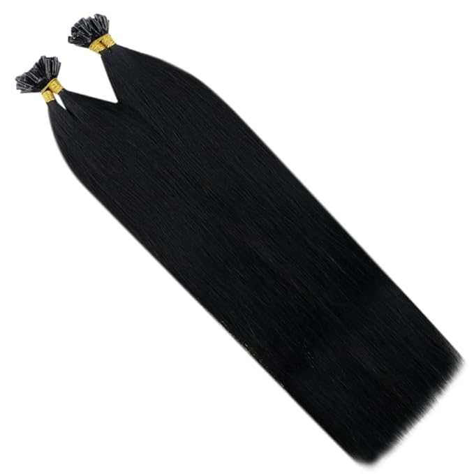 RUNATURE U Tip Extensions Real Human Hair Balck Hot Fusion Extension Short 12 Inch U Tip Hair Extensions Human Hair Straight Keratin Hair Extension Remy Natural Hair Tangle Free 40g 50s