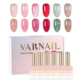 VARNAILDried Rose Jelly Gel Nail Polish Kit 6 Colors 15 ml, Translucent Rose Sheer Gel Polish, Salon Quality Soak off UV Light Gel Nail Polish Set