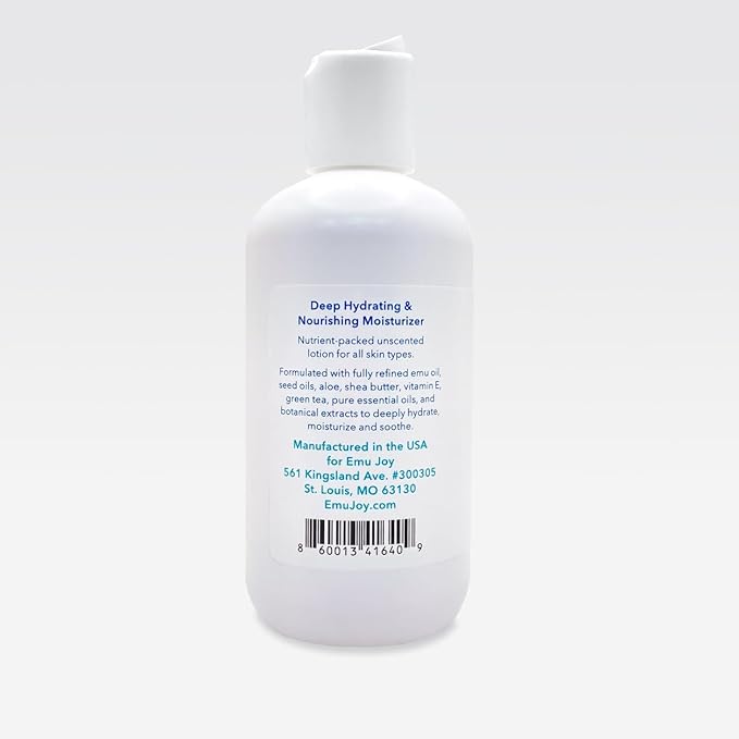 Emu Oil Infused Hand Lotion – Deep Moisturizing Cream for Dry & Cracked Hands Skin Relief – Perfect for Women, Men, and Travel | Natural Lotion with Shea Butter and Natural Oils - 8 oz