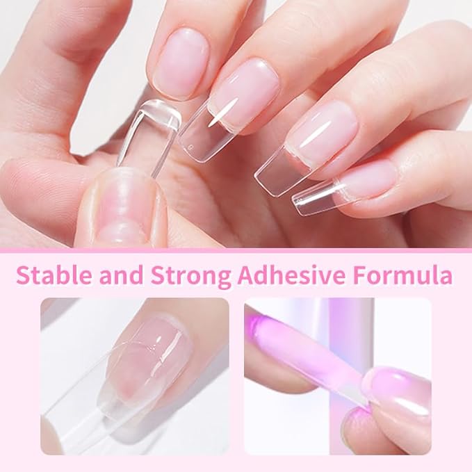 Born Pretty Nail Glue for Press on Nails, Blooming & Rhinestone - Quick Dry Nail Adhesive for Tips, 6 in 1 Gel Nails Glue Nail Art Design and DIY Extensions for Home Salon