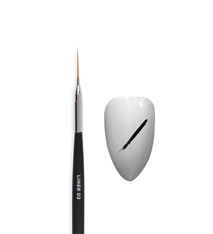 Pink Mask Liner Brush 02 - Precision Brush for Long and Thick Lines in Nail Art