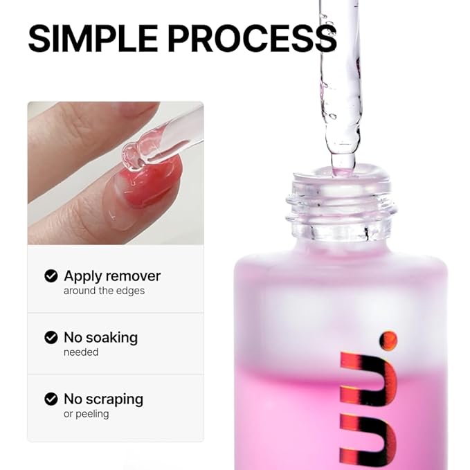 UUUUU Gel Nail Strip and Press Ons Remover | Magical Nail Serum Remover for Semi-Cured Gel Strips | Gel Remover for Nails | Non-Toxic, Odorless, Gentle & Nourishing Formula | Vegan & Cuticle-Safe