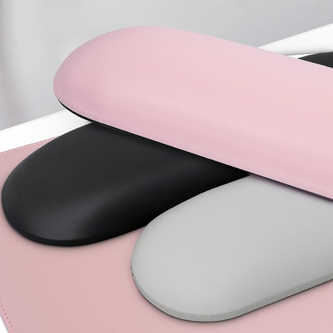 Nail Arm Rest Pillow and Mat Luxury Salon Manicure Armrest Cushion Nail Art Hand Holder Manicure Hand rest Cushion Pad Tool for Nail Tech Manicurist (With Mat, Pink)