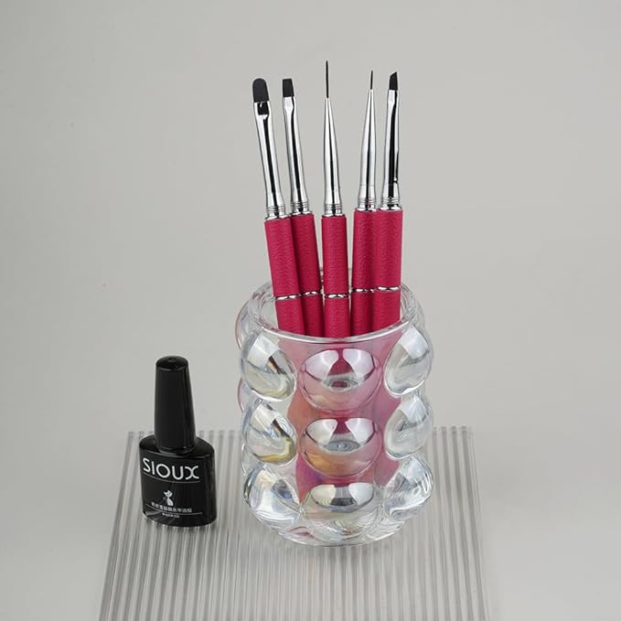 Nail Art Brushes Set Nail Art Design Pen Painting Tools with Nail Extension Gel Brush,Nail Polish Brush, Builder Nail Gel Brush, Nail Art Liner Brush for Salon Gift for Girls Women (Red)