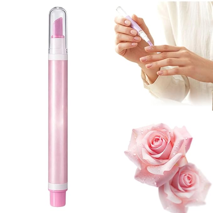 2-in-1 Cuticle Oil Pusher Pen, 2026 New Ceramic Cuticle Remover, Portable Nail Oil Pen for manicure, Moisturizing Nail Strengthener for nail salon, Gentle Hangnail Remover for women (Rose scent)