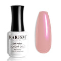 RARJSM Nude Gel Nail Polish Natural Rose Pink Purple Pearl Glitter Clear Sheer Nude Shimmer Gel Polish 15ml UV LED Soak Off Transparent Pink Color Home Salon French Manicure Varnish Curing Requires