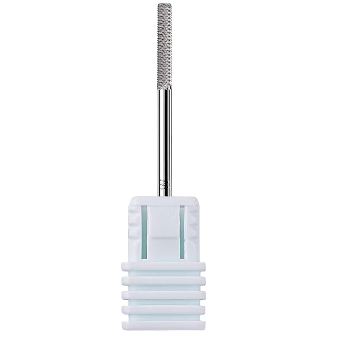 Makartt Cuticle Nail Drill Bit - Safety Tungsten Carbide Cuticle Remover Drill Bit Needle Bit Under Nail Cleaner Dead Skin Nail Prepare 3/32'' for Electric Nail File Nail Buffer Bit-3XF (Silver,Fine)