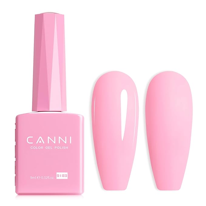 CANNI Baby Pink Gel Nail Polish, 1Pcs Nude Pink Gel Polish Light Nude Color Soak Off U V Nail Manicure Salon DIY at Home