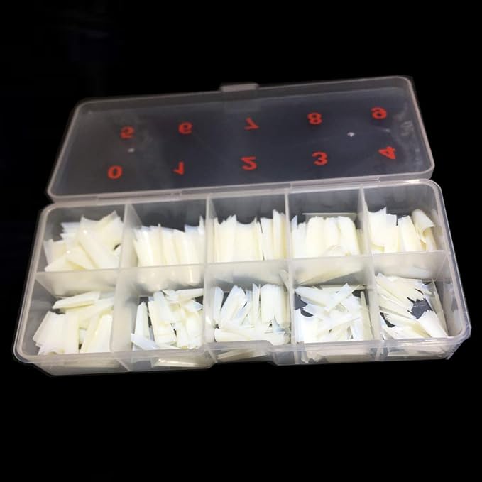 Natural Coffin Acrylic Nails-500pcs Half Cover Nails Coffin Shaped Ballerina Nails Tips Long Acrylic False Fake Nail Artificial, 10 Size with Box