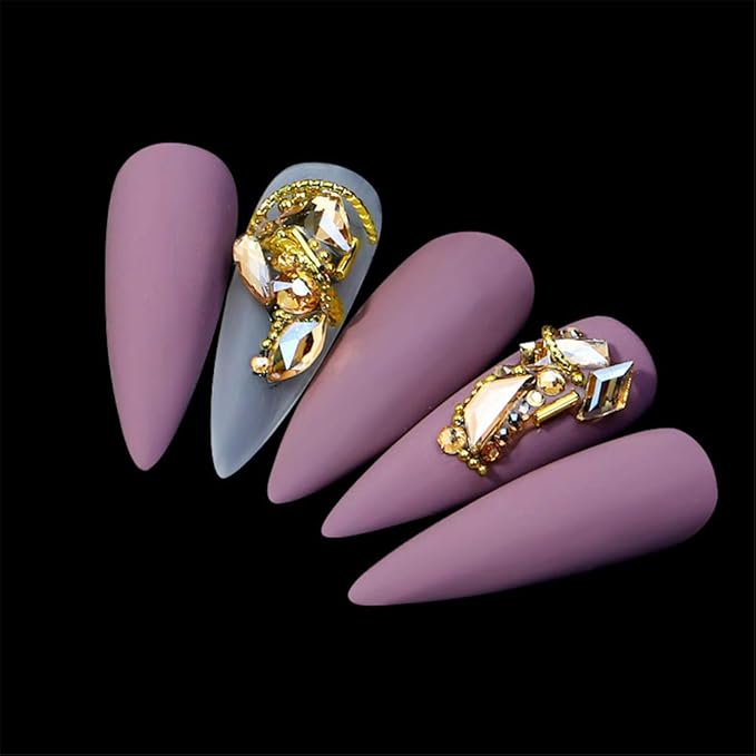 3100 Pcs Nail Crystal Kit Multi Shapes Glass Crystal Champagne Rhinestones for Nail Art Craft Mix Sizes Non Hotfix Flatback Nail Gems+ Wax Pen for Rhinestones in Acrylic Beads Storage Container