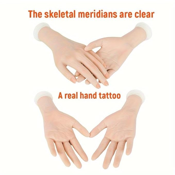 Practice Hand for Acrylic Nails Soft Touch Mannequin Hand for Nails, Flexible and Bendable Fake Hand for Nails for Nail Art Beginners (right)