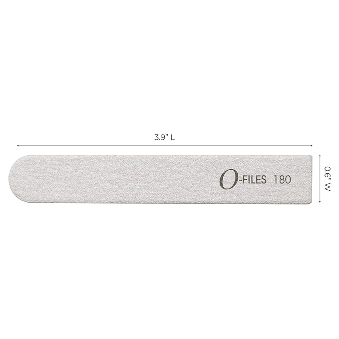 ForPro Professional Collection O-Files Replaceable File System, Zebra, 180 Grit, Manicure Nail File Refills, 3.9” L x .6“ W, 50-Count