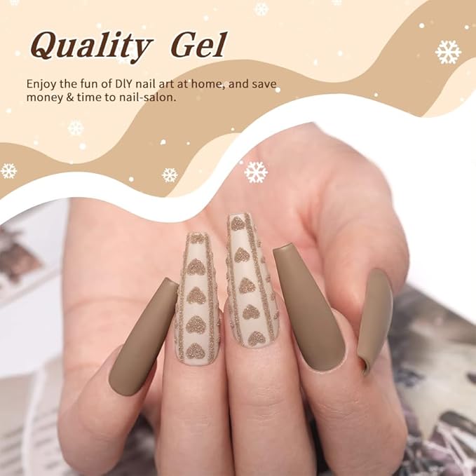 JR 9pcs 15ml Nail Gel Polish Set Earth Tone Series Gel Polish Kit UV LED Soak Off Polish Home DIY For Women Gifts B Model