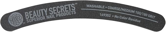 Beauty Secrets 100/180 Black Banana Nail File