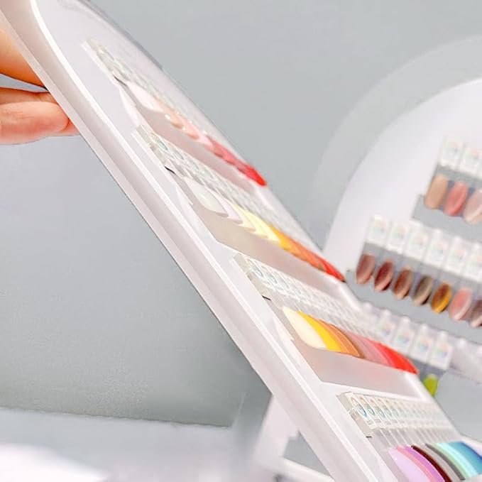 Acycoin2A 50 Colors Magnetic Detachable Nail Color Testing Plate Stand Visible Acrylic Nail Polish Dip Powder Color Display Board Nail Art UV Oil Glue Showing Tools