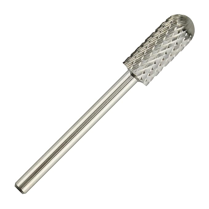 C & I Small Barrel Rounded Top Nail Drill Bit with Teeth on the Top, Professional Electric File for Manicure Drill Machine, Remove Nail Gels 3/32” (Coarse -C)