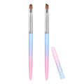2pcs Nail Art Clean Up Brushes, Painting Brushes for Nails with Round & Angled Head Pen Painting Tools for Nail Art Design & Polish Mistake Cleaning