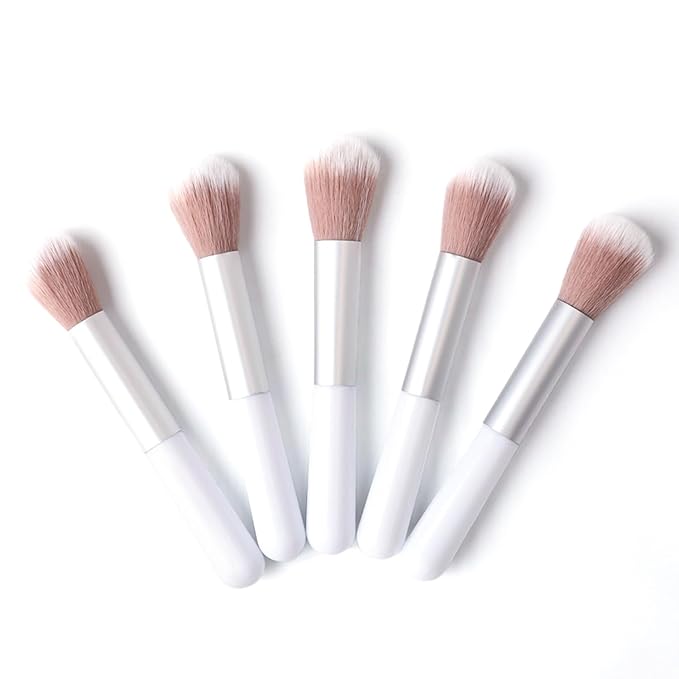 DANNEASY 5pcs Nail Dust Brush Acrylic Nail Brush Cleaner Nail Brushes for Cleaning Dust Nail Clean Up Brush Dip Powder Brush for Makeup Blush Manicure Brush