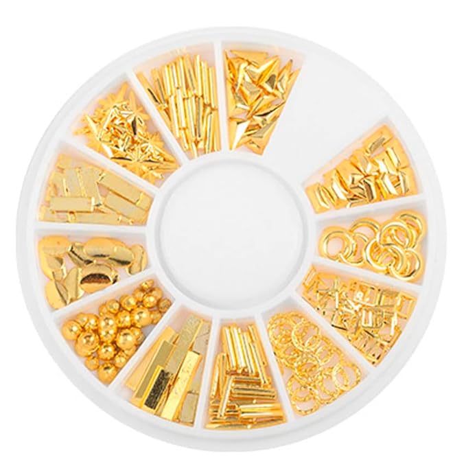 Nail Art 3D Caviar Beads Mini Metal Ball Gold Studs and Silver Micro Steel Beads
