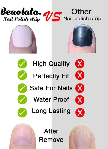 Nail Polish Strips, 32PCS Salon Quality Wraps, Long Lasting Gel Nail Stickers for Women Easy Apply& Remove (Parisian Red)
