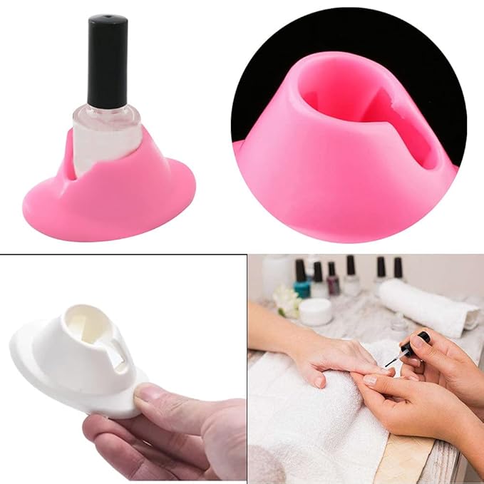 4 Pcs Soft Rubber Nail Polish Bottle Holder Anti-spill Bottle Stand Manicure Display Tools Nail Art Supplies for Nail Organizer Display