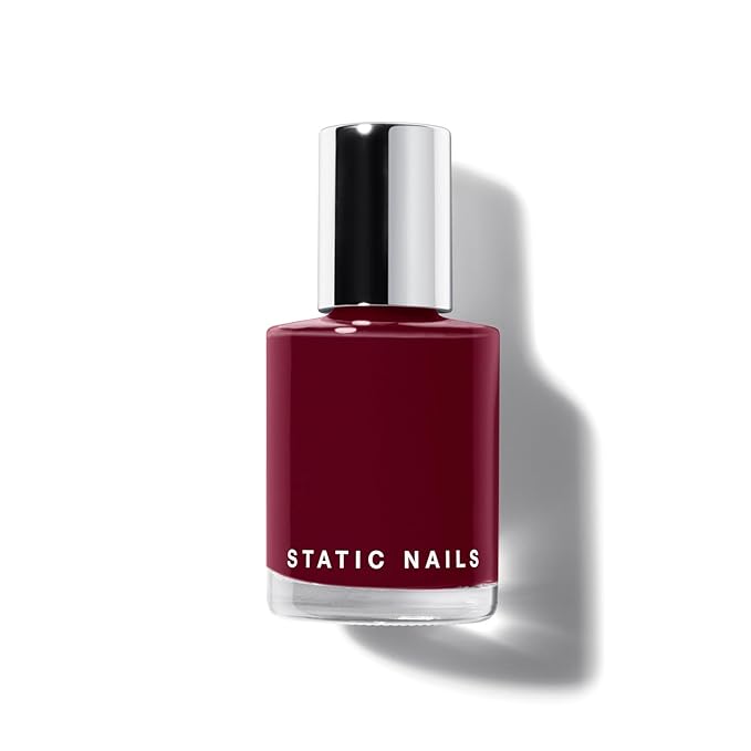 Static Nails 5-in-1 Rapid Growth Treatment Polish, Clinically Proven Hardener & Strengthener, Built-in Top & Base Coat, Quick Dry Formula, Repairs & Lengthens – Morello (Berry Merlot) 0.4 Fl Oz