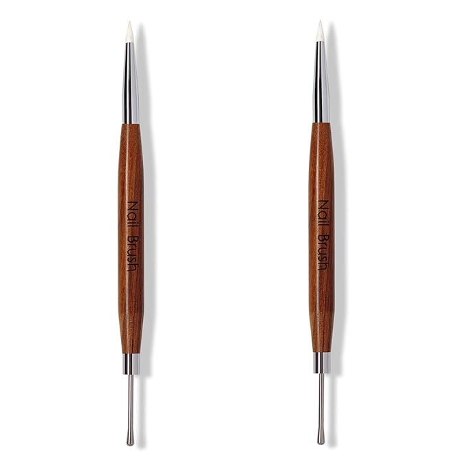 Nail Art Brushes Gel Nail Polish Pens - 2 Pcs Dual-Ended Nail Art Pen, Multifunctional Silicone Pen for Nail Glue Adjustment Nail Dotting Tool for Nail Art Gel Polish