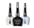 MASGLO GEL EVOLUTION Nail Polish Gel Effect, No UV/Led Lamp, Duration Up to 12 days, 3 PCs -Base, Esmalte NEGRO, Brillo - Efecto Gel sin necesidad de UV/Led, hasta 0,5 Fl. Oz.