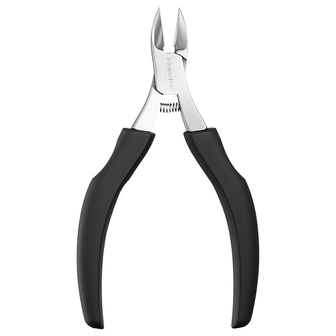 FAMILIFE Toe Nail Clippers for Thick Toenails, Professional Stainless Steel Ingrown Toenail Clippers, Sharp Durable Blades Pedicure Tools with Non-Slip Plastic Handle for Salon & Home Use