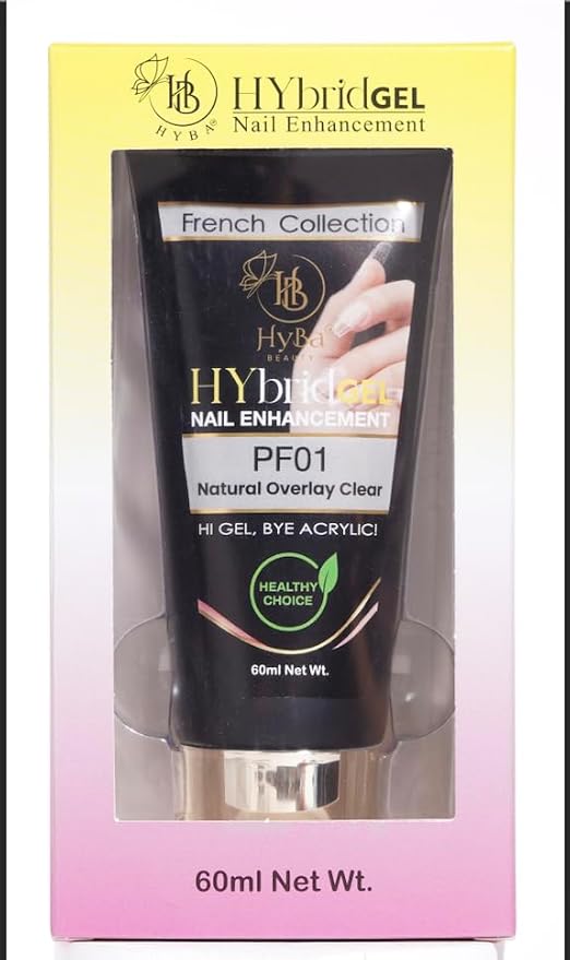 HyGEL CLEAR 60ml Hybrid Gel Nail Polish - PF01 Natural Clear Overlay