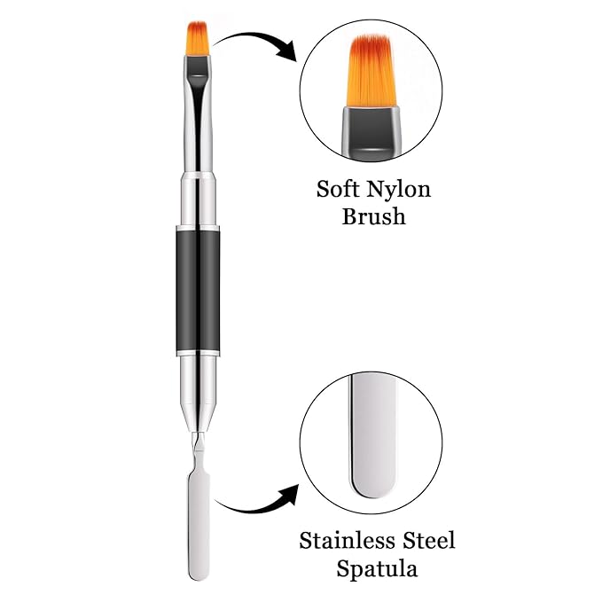 6Pack Nail Art Liner Brushes,Dual-Ended Nail Art Brush for Poly Extension Sculpture Gel, Nail Dotting Drawing Tool For Long Lines, Thin Details, Fine Drawing Sizes 5/8/11/19/24mm