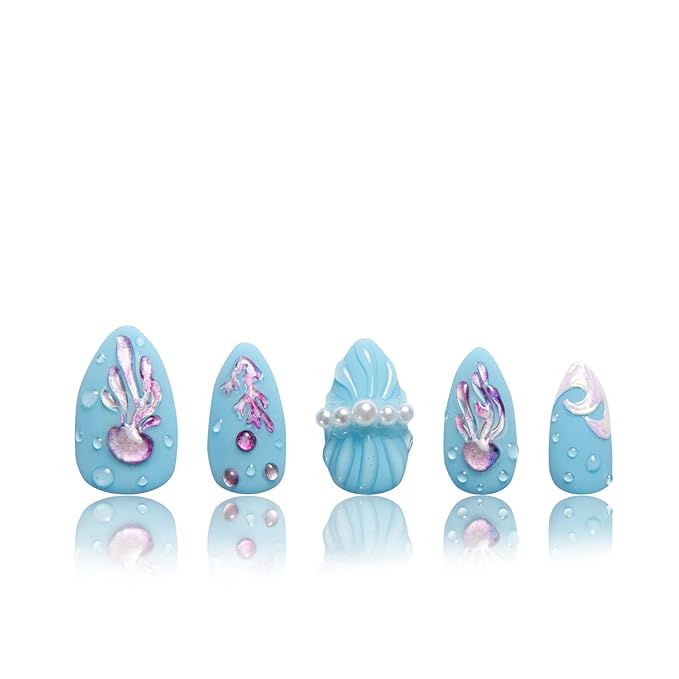 LOVFUL Press on Nails Bikini Bottom | Handmade with Full Covered Crystals | Reusable Fake Nails | Almond Regular 1.0 in | H323-S