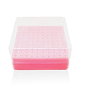 CORFULRA Nail Drill Bits Holder, Nail Organizer Box for Nail Drill Bits, Large Space of Container Case for Drill Bits for Nails, 100 Holes Dustproof Displayer Box of Nail Supplies for Nail Tach, Pink