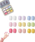 Creamy Colorful Nail Polish Set,Versatile Summer Colors Nine-Square Grid Solid Gel Glue Nail Polish,Long Lasting Solid Nail Polish Palette for Women/Girls/Friend DIY Home (01#, 3g* 9pcs)